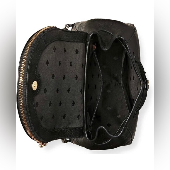 KATE SPADE LEILA MEDIUM FLAP BACKPACK TOTE BAG
BLACK SOFT LEATHER - Picture 5 of 6